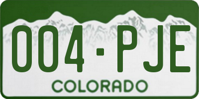 CO license plate 004PJE