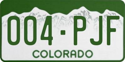 CO license plate 004PJF