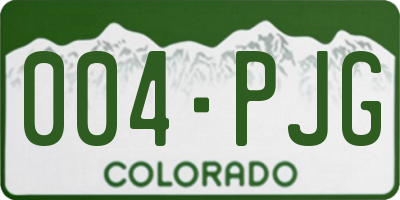 CO license plate 004PJG