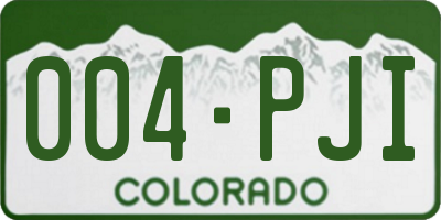 CO license plate 004PJI