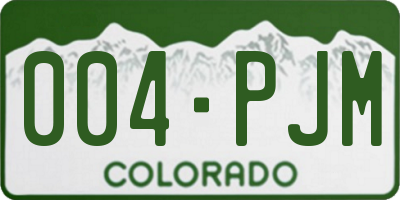CO license plate 004PJM