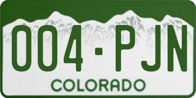 CO license plate 004PJN