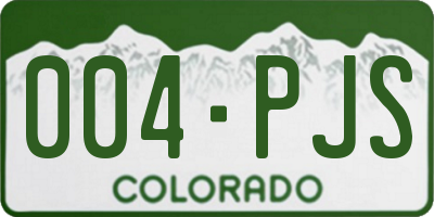 CO license plate 004PJS