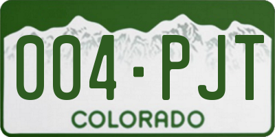CO license plate 004PJT