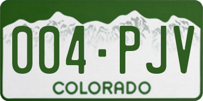 CO license plate 004PJV