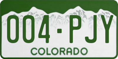 CO license plate 004PJY