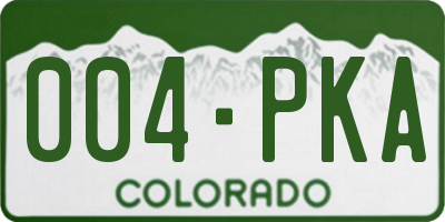 CO license plate 004PKA