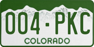 CO license plate 004PKC