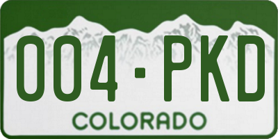 CO license plate 004PKD