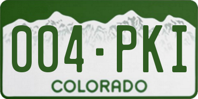 CO license plate 004PKI