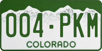 CO license plate 004PKM