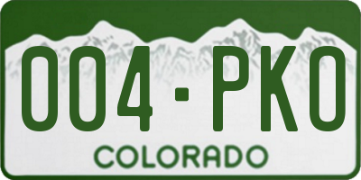 CO license plate 004PKO