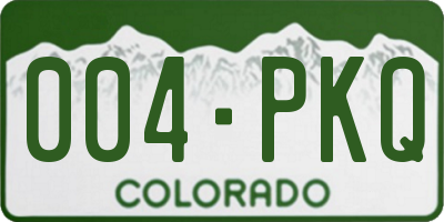 CO license plate 004PKQ