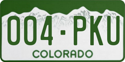 CO license plate 004PKU