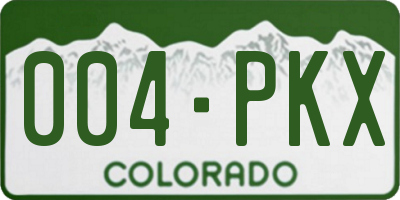 CO license plate 004PKX