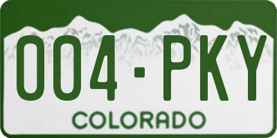 CO license plate 004PKY