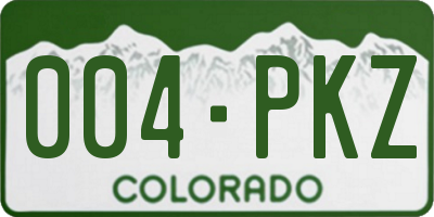 CO license plate 004PKZ