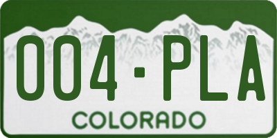 CO license plate 004PLA