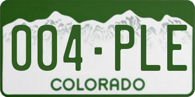 CO license plate 004PLE