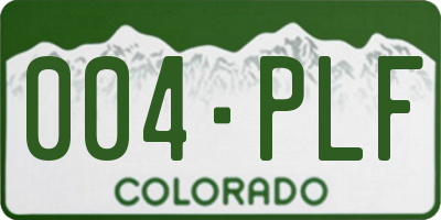 CO license plate 004PLF