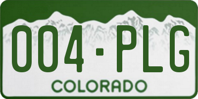 CO license plate 004PLG