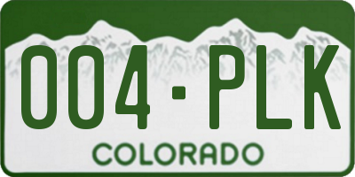CO license plate 004PLK