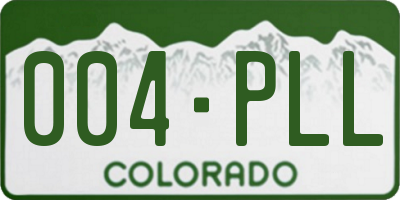 CO license plate 004PLL