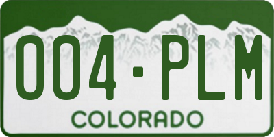 CO license plate 004PLM