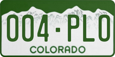 CO license plate 004PLO