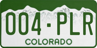 CO license plate 004PLR