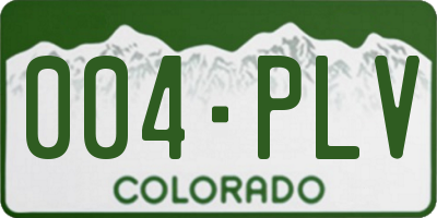 CO license plate 004PLV