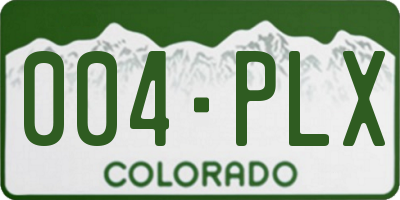 CO license plate 004PLX