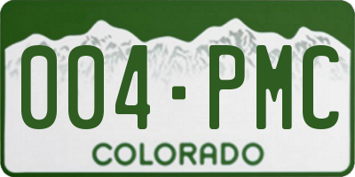 CO license plate 004PMC