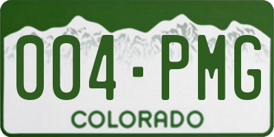 CO license plate 004PMG