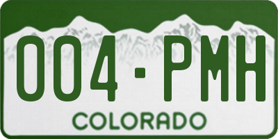 CO license plate 004PMH
