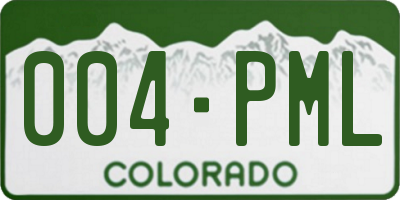 CO license plate 004PML