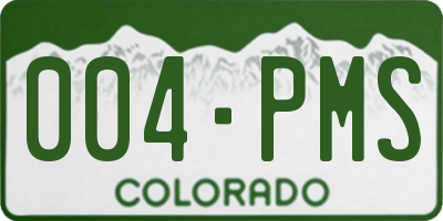CO license plate 004PMS