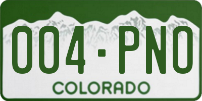 CO license plate 004PNO