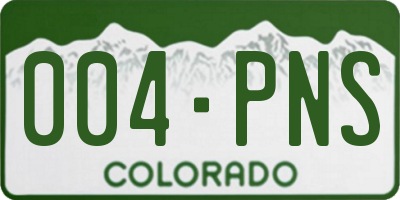CO license plate 004PNS