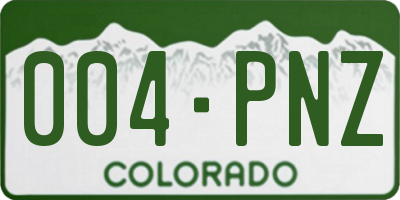 CO license plate 004PNZ