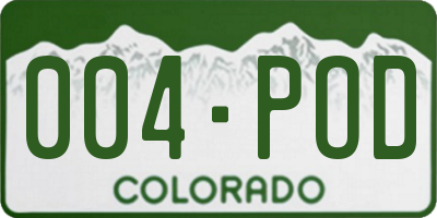 CO license plate 004POD