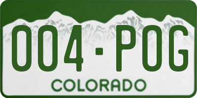 CO license plate 004POG