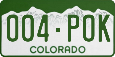 CO license plate 004POK