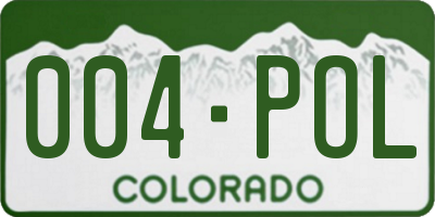 CO license plate 004POL
