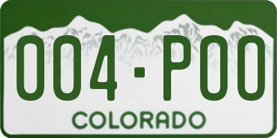 CO license plate 004POO