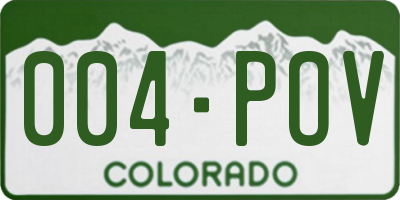 CO license plate 004POV