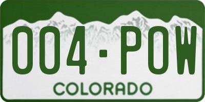 CO license plate 004POW