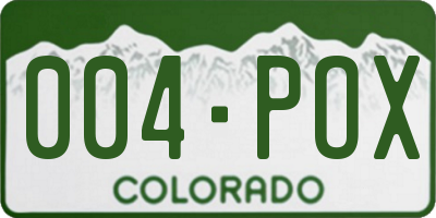 CO license plate 004POX