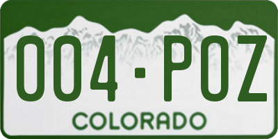 CO license plate 004POZ