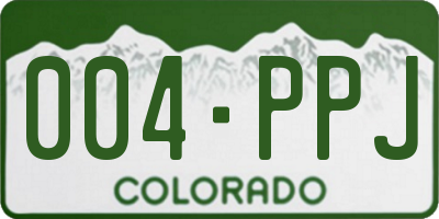 CO license plate 004PPJ